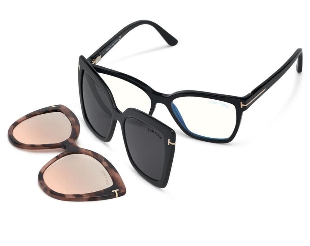 TOM FORD Double Clip On Blue Block Opticals